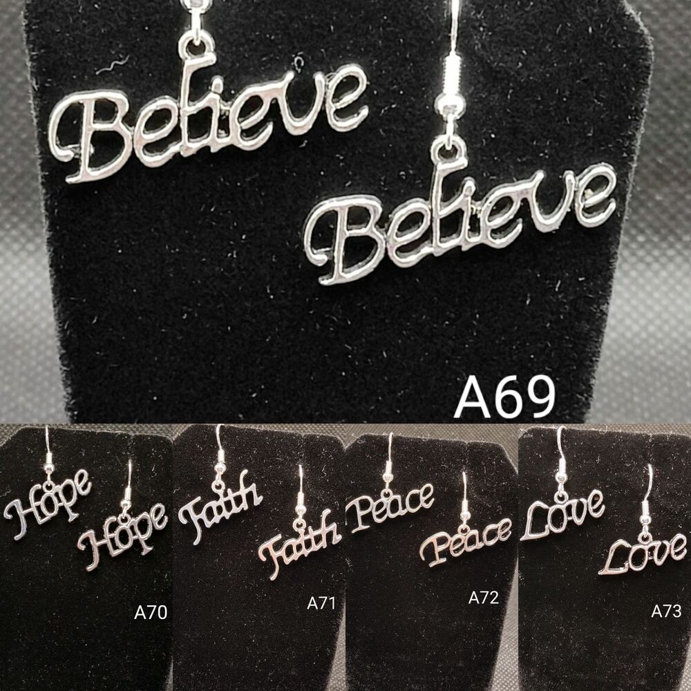 Hope Believe Love Faith Peace Earrings